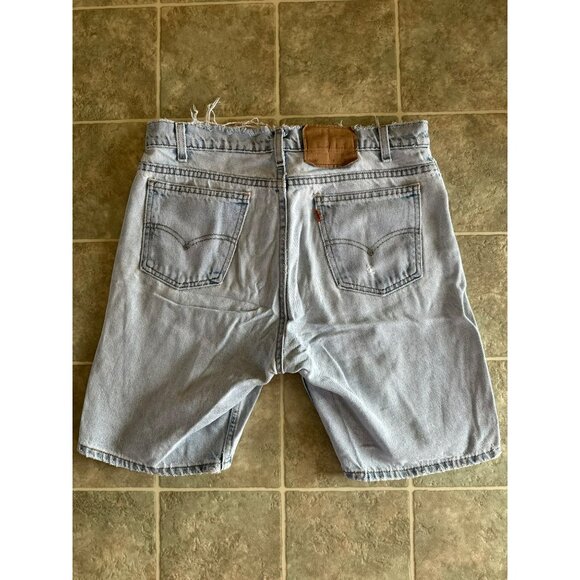 VTG Levi’s 505 Denim Shorts W32 Regular Fit USA Made 90's Jorts Light Mens Jeans - Picture 4 of 10